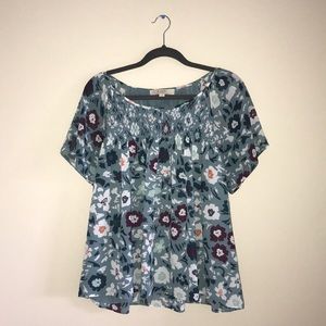 LOFT blue floral blouse